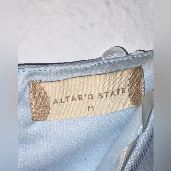 New Entry Size Medium light Blue Altar’d State 3D Floral Mesh Babydoll - Picture 3 of 7